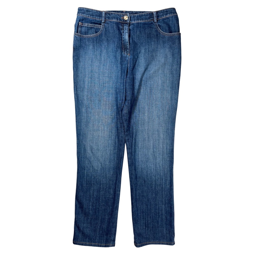 St‎ John Sport Jeans Womens 10 Blue Straight Leg Medium Wash Mid Rise Denim - Picture 2 of 8